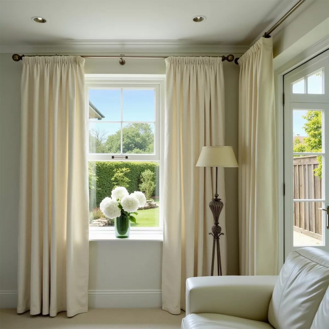 OUOIO Blackout Pinch Pleated Linen Curtain Drapery