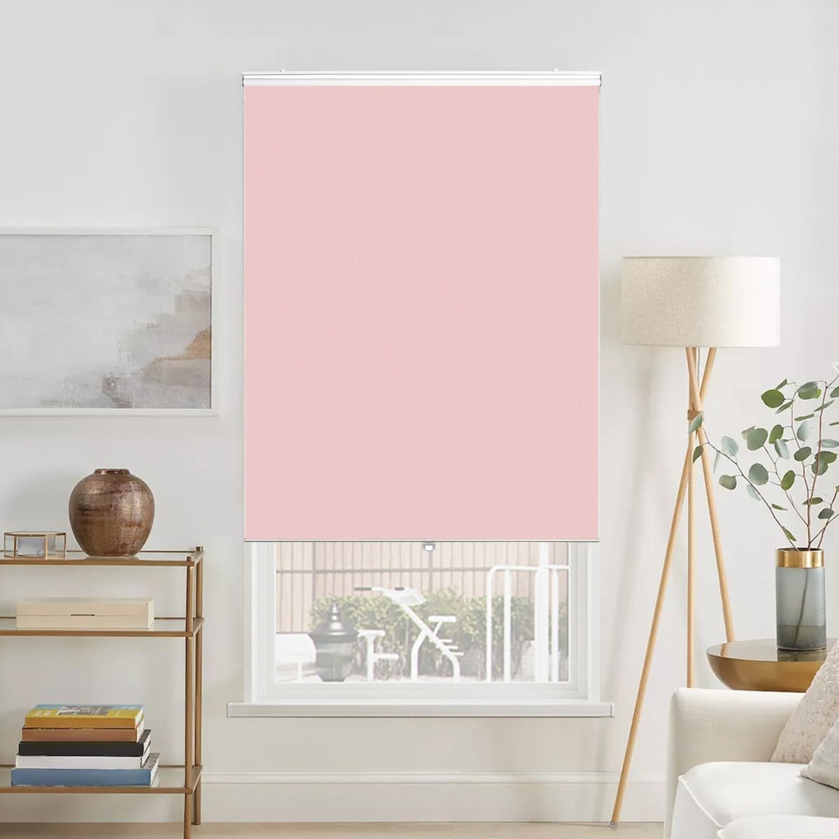 OUOIO Custom 100% Blackout Pink Cordless Roller Shades