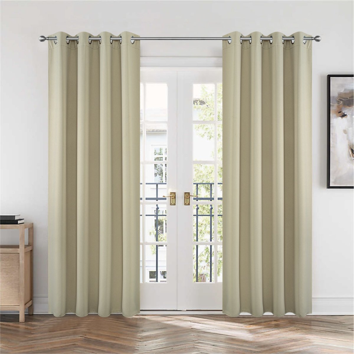 OUOIO Blackout Curtains Thermal Insulated Long Curtains & Drapes 2 Panels Set