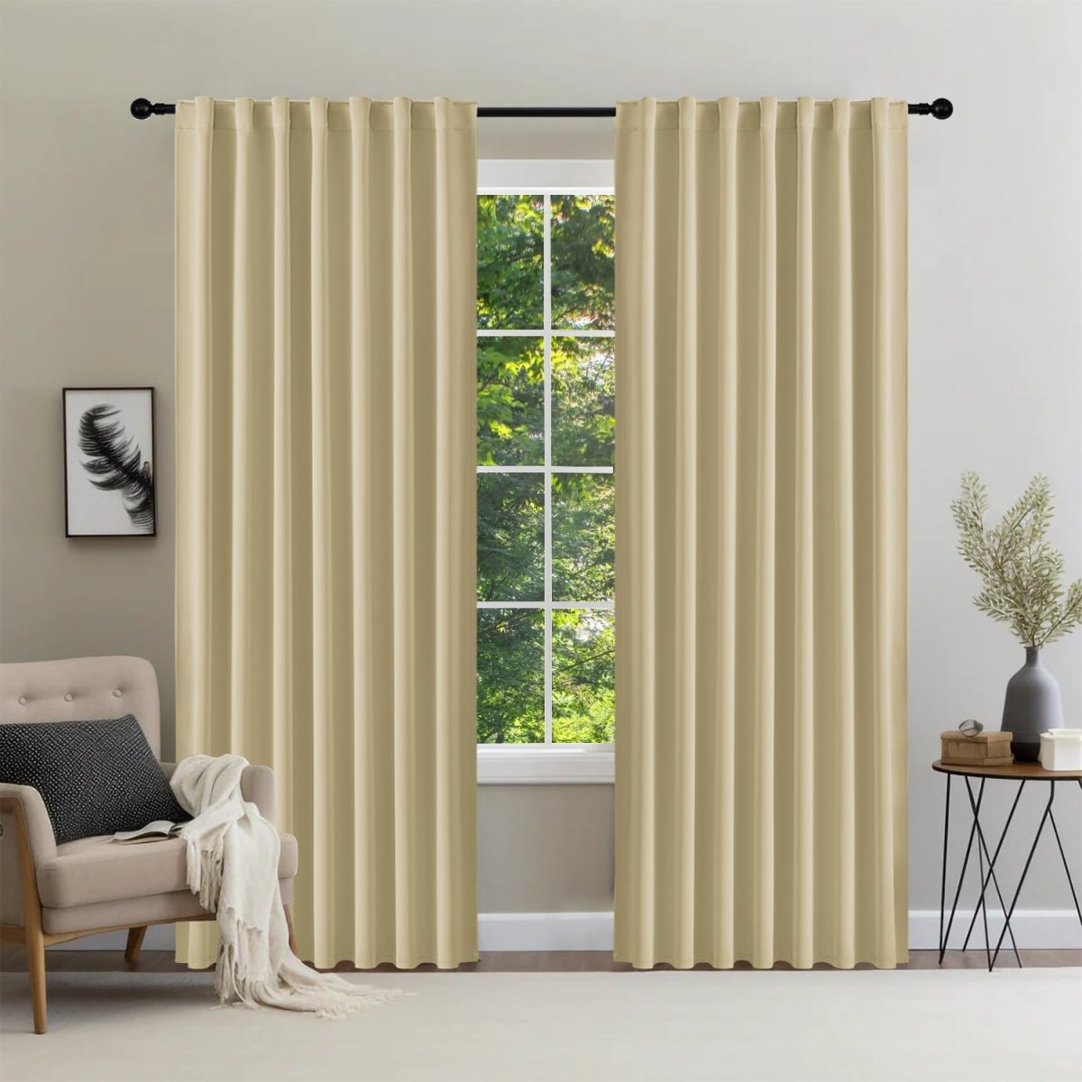 OUOIO Blackout Curtains 2 Panels Set for Bedroom