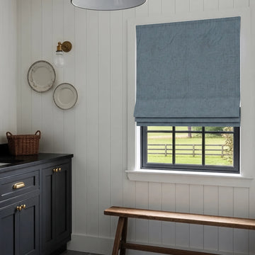 Rowan Linen Blackout Custom Roman Shade | OUOIO