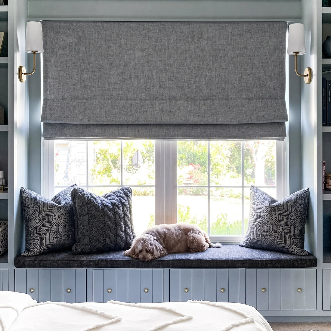 Ellis Linen Blackout Custom Roman Shade | OUOIO
