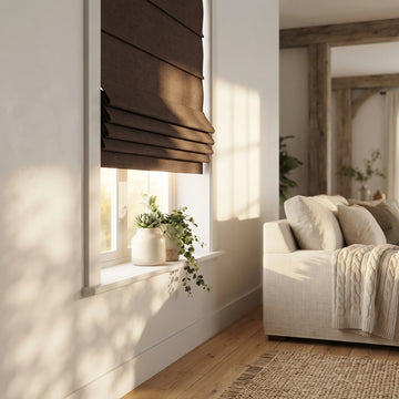 Ellis Linen Blackout Custom Roman Shade | OUOIO
