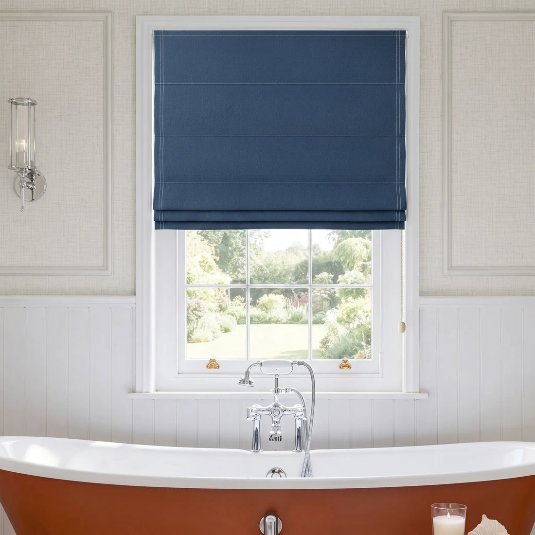 Arden Linen Blackout Custom Roman Shade | OUOIO