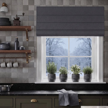 Arden Linen Blackout Custom Roman Shade | OUOIO