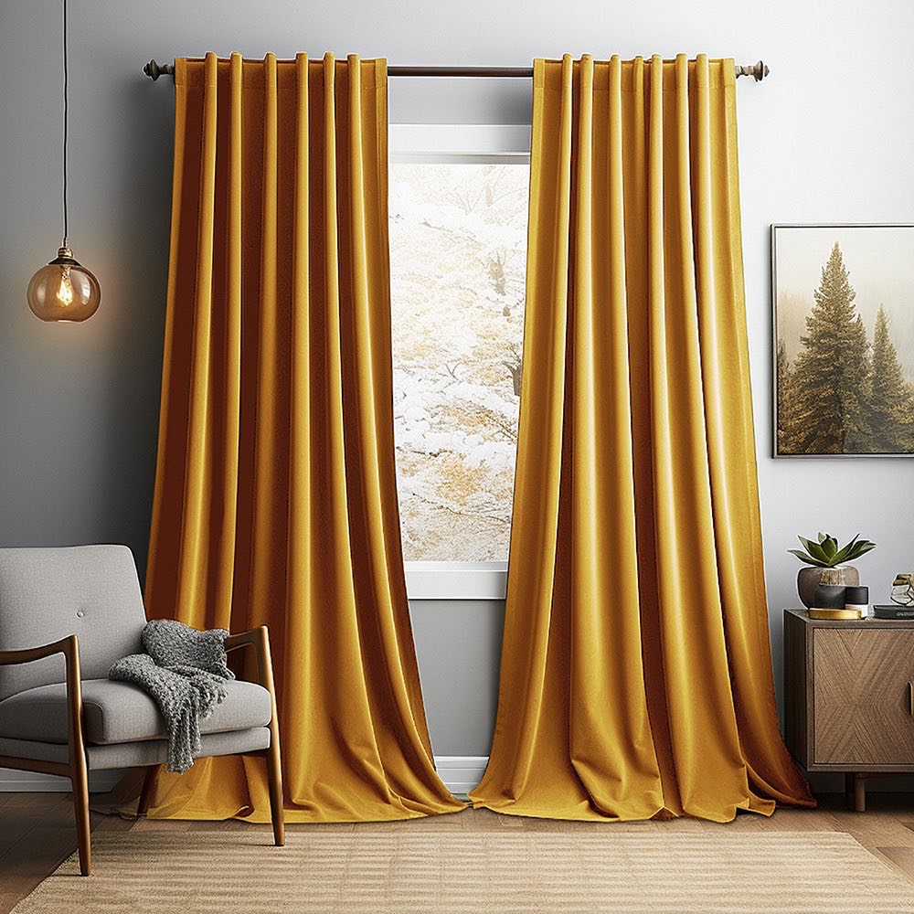 Artemisia Custom Velvet Blackout Curtain Pleated