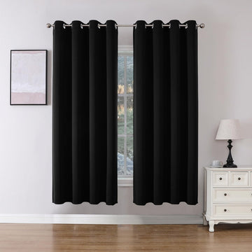 OUOIO 100% Blackout Curtains Black Door Divider Doorway Curtains for Bedroom Closet Door Bedroom Door