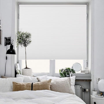 OUOIO Cellular Shades Cordless White Wide Blackout Cellular Blinds