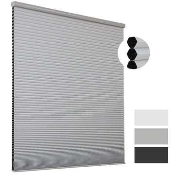 OUOIO Cellular Shades Cordless Grey Wide Blackout Cellular Blinds