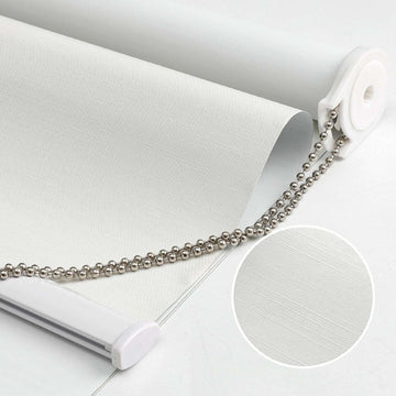 OUOIO Custom 100% Blackout White Roller Shade with Metal Chain