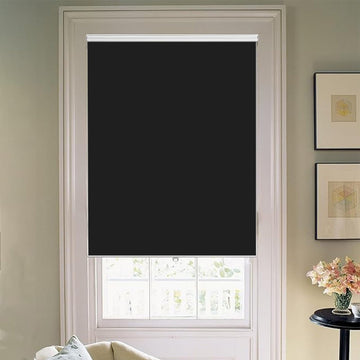 OUOIO Custom 100% Blackout Black Cordless Roller Shades