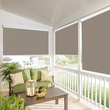 OUOIO Custom 100% Blackout Coffee Cordless Roller Shades