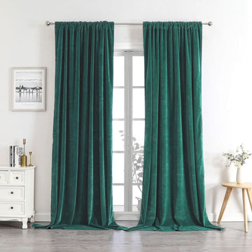 Ouoio Velvet Grass Green Thermal Insulated Curtains Room Darkening Window Drapes