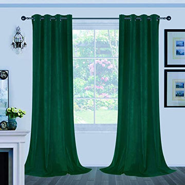 Ouoio Velvet Grommet Blackout Thermal Insulated Curtains - 2 Panels