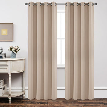 OUOIO Blackout Curtains Light Beige Curtains for Bedrooms and Nurseries