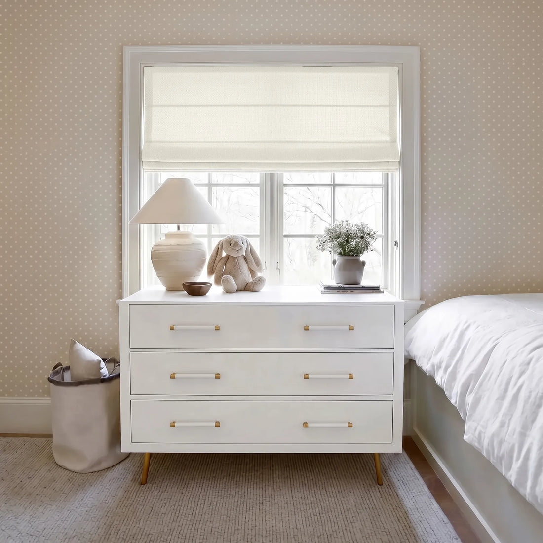 Dawn Linen Light Filtering Custom Roman Shade | OUOIO